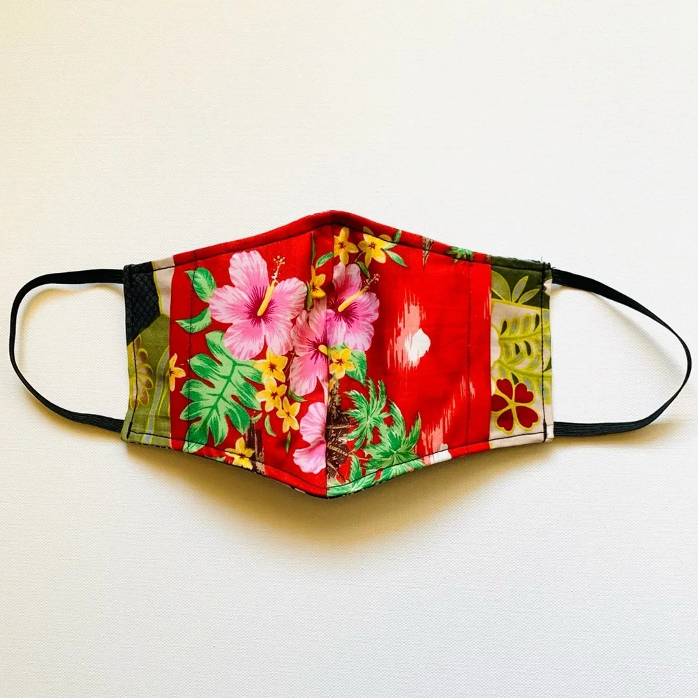 NEW Handmade Hawaiian Ti Leaf Print Face Mask